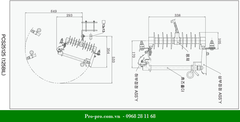 Cầu Chì Tự Rơi COV PCS25125