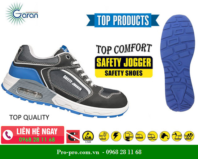 Giày bảo hộ lao động Safety Jogger Raptor S1P siêu nhẹ Giày bảo hộ siêu nhẹ Safety Jogger Raptor S1P