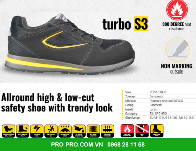giày bảo hộ chịu nhiệt turbo