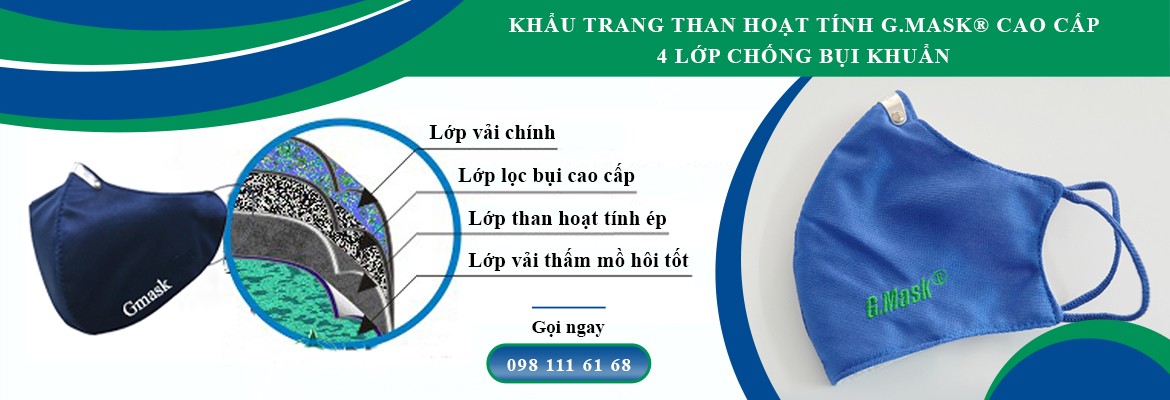Cấu tạo của khẩu trang hoạt tính 4 lớp.