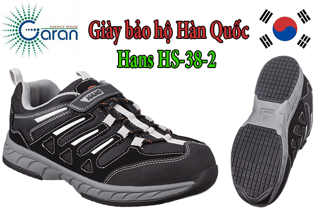 giày công trường hàn quốc siêu nhẹ Hans HS-38-2 màu đen