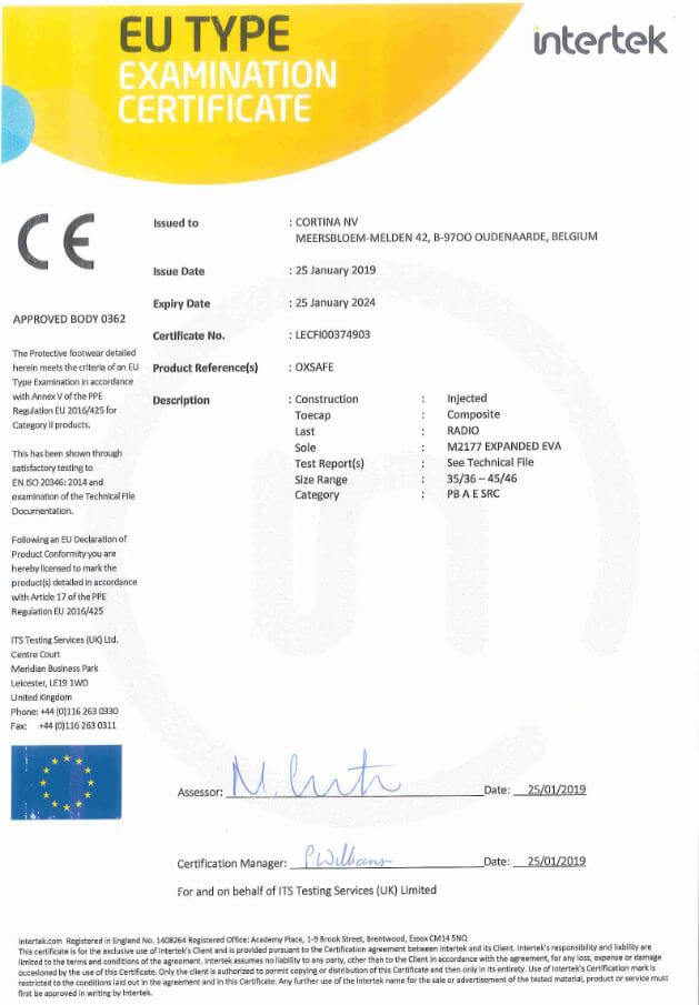 Chứng chỉ Oxypas